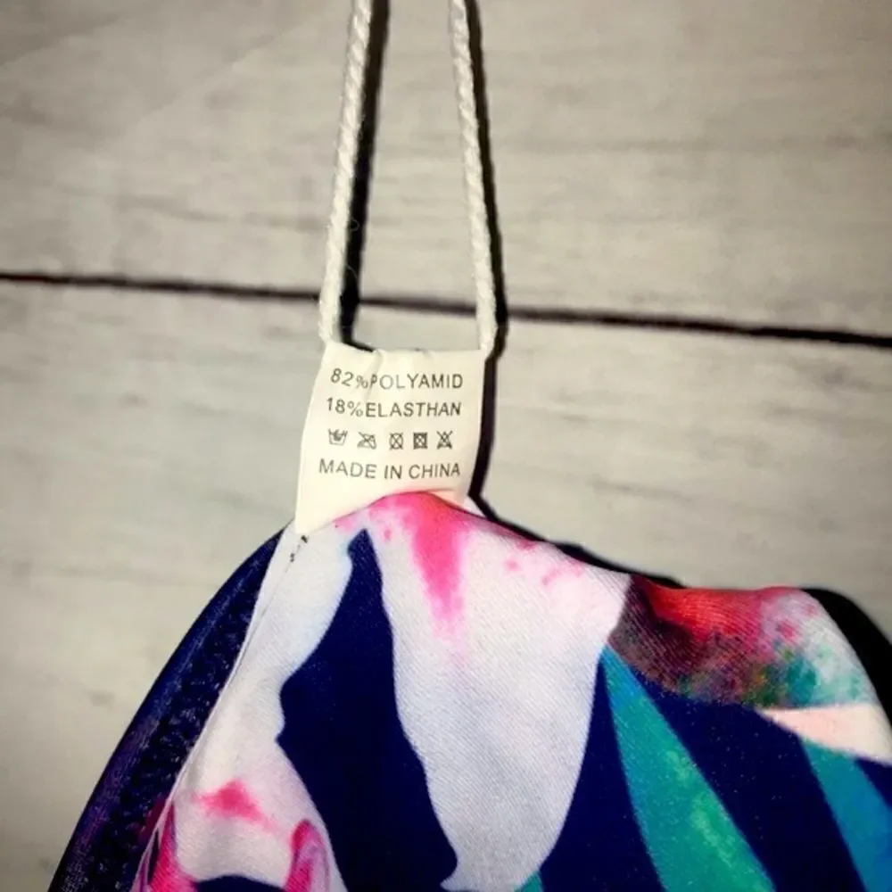 Cupshe Tropical Print Triangle Bikini Top-Sz-S NEW